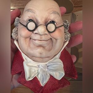 Rare Vintage Mr. Pickwick Bossons Chalkware Head - new